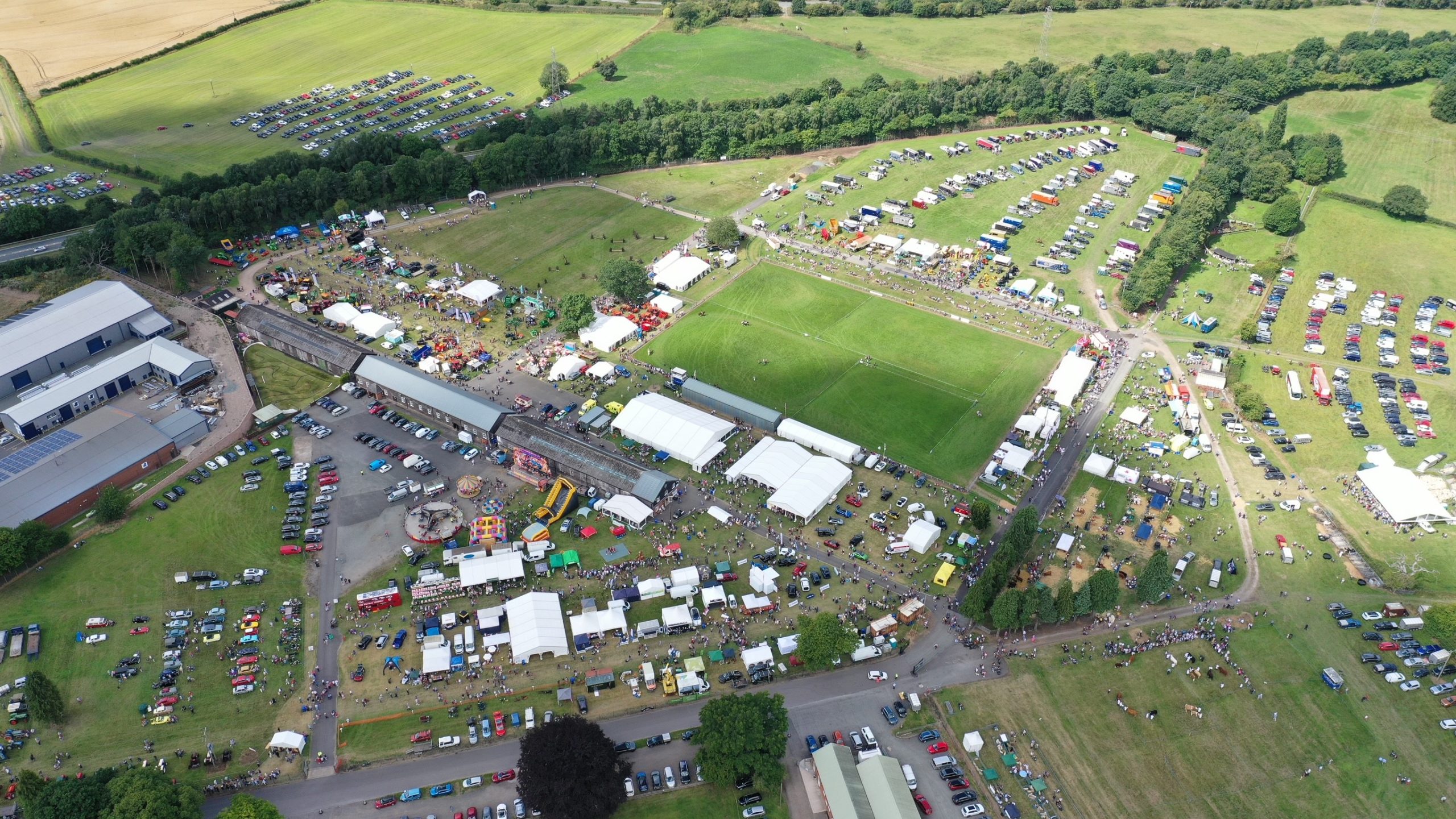 Aerial view of Oswestry show